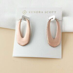 NEW Kendra Scott Adeline Rose Gold White Crystal Hoop Earrings